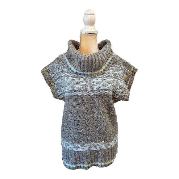 Free People Short Sleeve Cowl Neck Sweater Gray Size Xs Extra Small Knit - Picture 1 of 7
